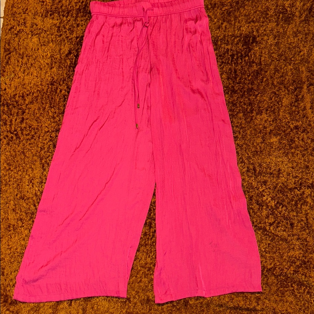 Adrianna Papell Fuchsia Wide-Leg Pants